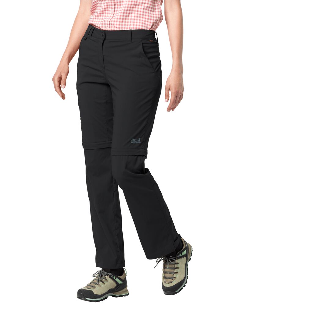 Jack Wolfskin ACTIVATE LIGHT Zippé OFF Pantalons Femme Noir - OBZMJRP-06